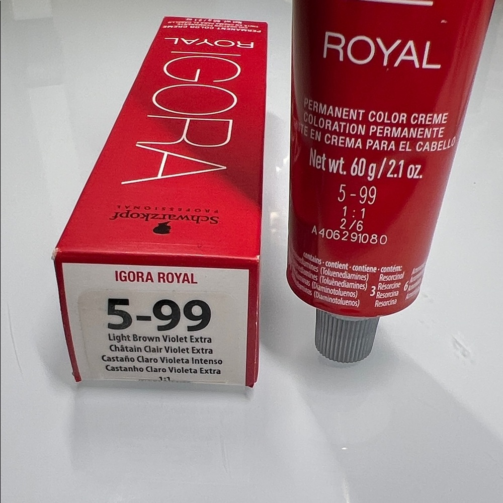 Schwarzkopf 5-99 Igora Royal Hair Color Creme Light Brown Violet Extra